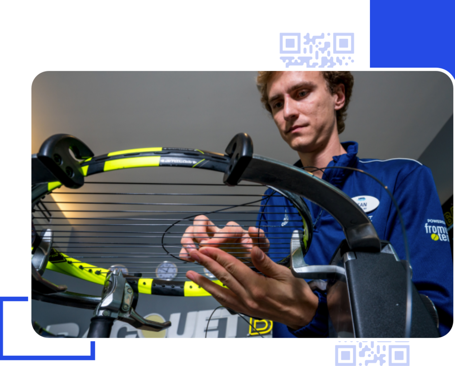 Stringing a racquet